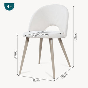 Set Karijoki di Sedie imbottite da Sala Pranzo con Rivestimento [en.casa] 