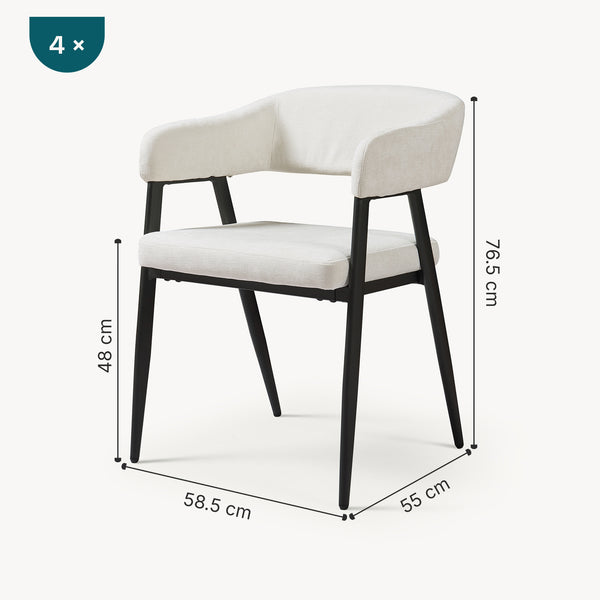 Set Kohlmand di Sedie Imbottite da Sala Pranzo con Rivestimento in Tessuto [en.casa]