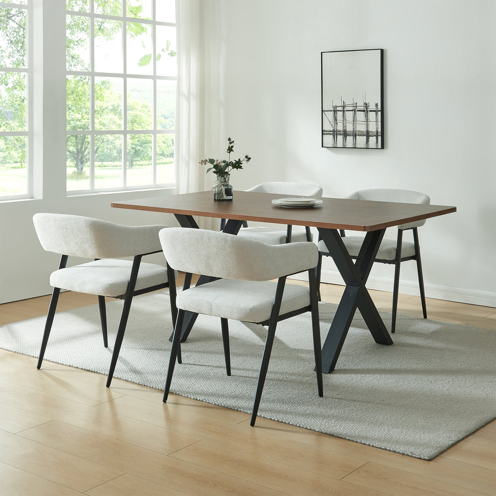Set Kohlmand di Sedie Imbottite da Sala Pranzo con Rivestimento in Tessuto [en.casa]