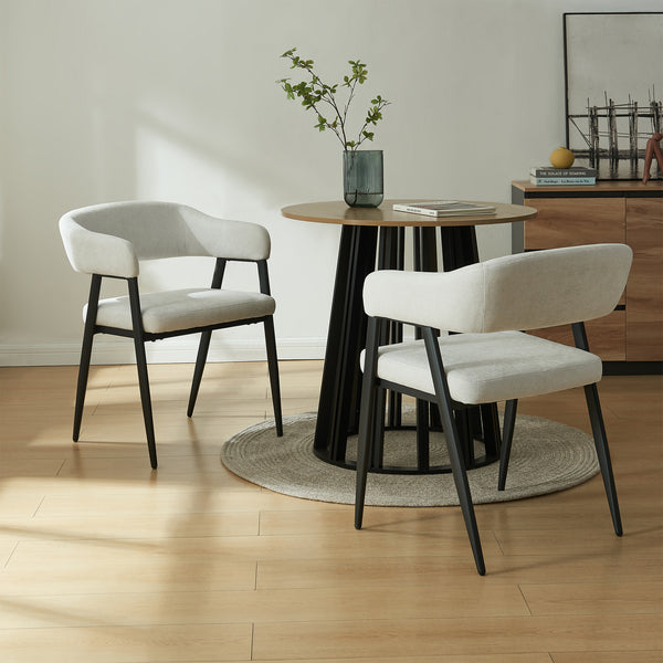 Set Kohlmand di Sedie Imbottite da Sala Pranzo con Rivestimento in Tessuto [en.casa]