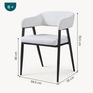 Set Kohlmand di Sedie Imbottite da Sala Pranzo con Rivestimento in Tessuto [en.casa]
