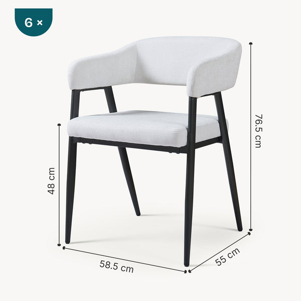 Set Kohlmand di Sedie Imbottite da Sala Pranzo con Rivestimento in Tessuto [en.casa]