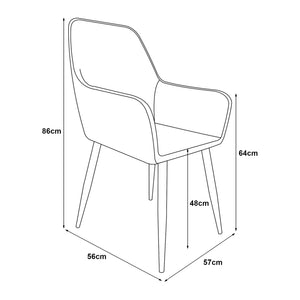 Poltrone Hollola Sedie per Sala Pranzo Effetto Velluto [en.casa]