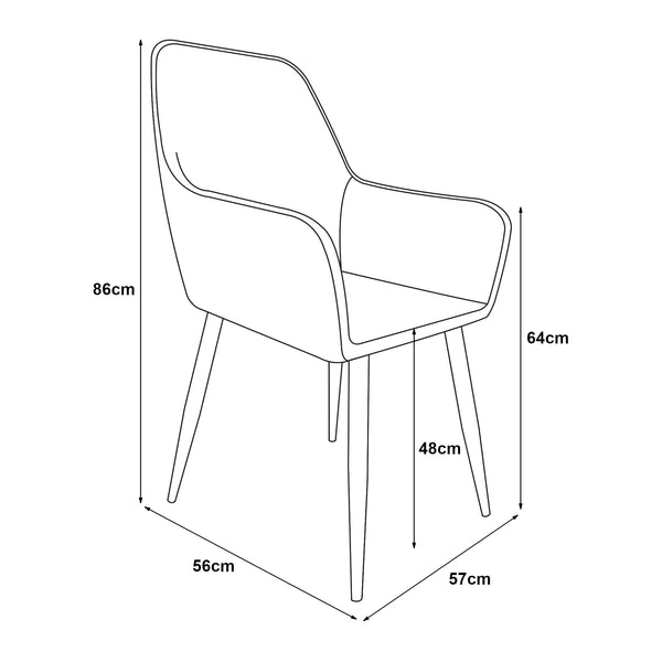 Poltrone Hollola Sedie per Sala Pranzo Effetto Velluto [en.casa]