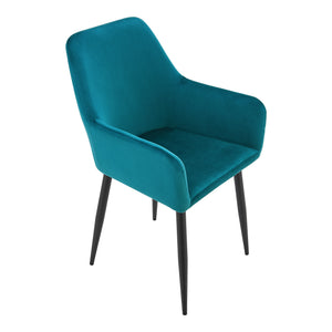 Poltrone Hollola Sedie per Sala Pranzo Effetto Velluto [en.casa]