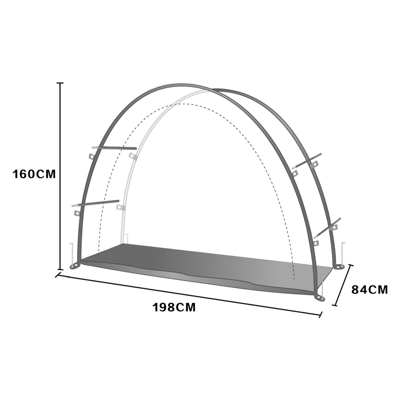 Schizzo in scala Tenda Bergendal per 2 Biciclette pro.tec 