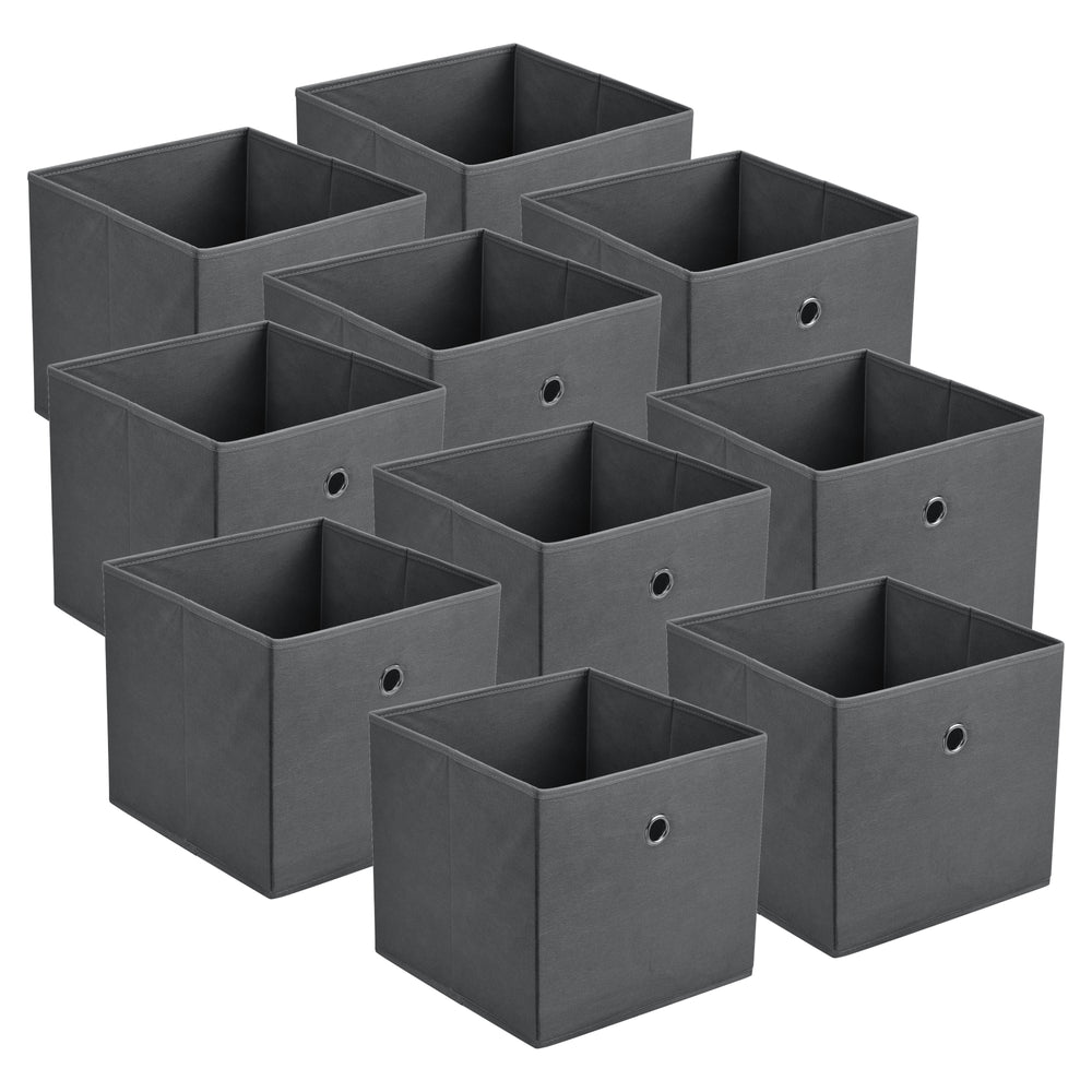 Set di 10 Scatole Pieghevoli Portaoggetti in Tessuto 28 x 30 x 30 cm [en.casa]