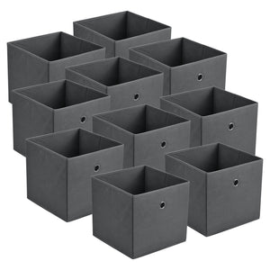 Set di 10 Scatole Pieghevoli Portaoggetti in Tessuto 28 x 30 x 30 cm [en.casa]