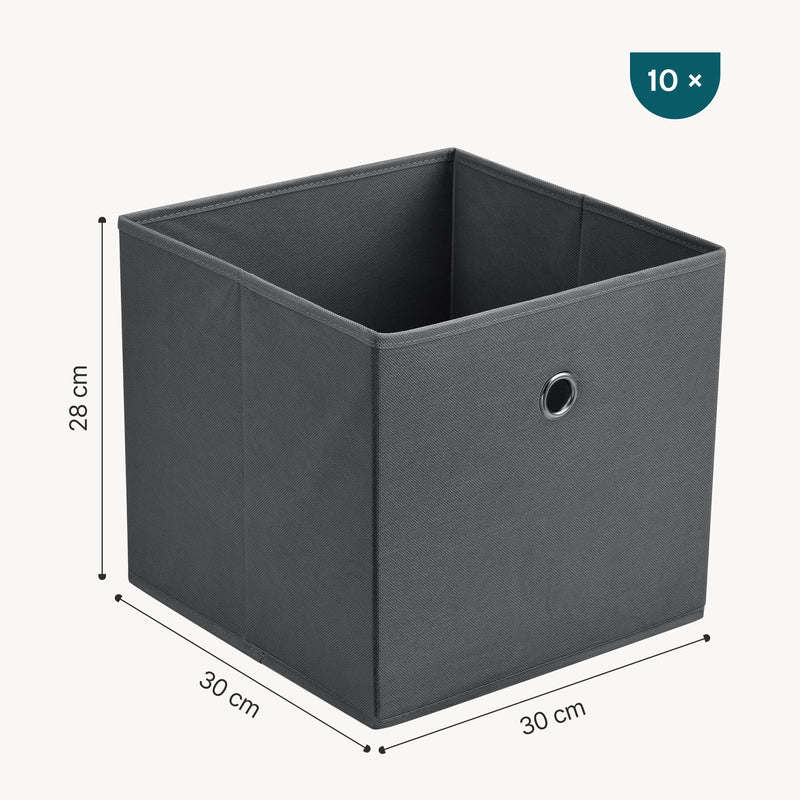Schizzo in scala Set di 10 Scatole Pieghevoli Portaoggetti in Tessuto 28 x 30 x 30 cm [en.casa]
