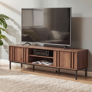 Mobile TV Kilmandar 160x40x49 cm effetto noce [en.casa]