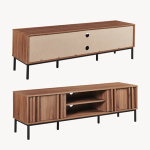 Mobile TV Kilmandar 160x40x49 cm effetto noce [en.casa]