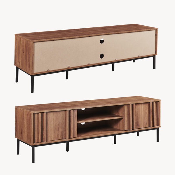 Mobile TV Kilmandar 160x40x49 cm effetto noce [en.casa]