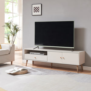 Mobile TV Hallevil 150x39x45 cm bianco [en.casa] - premiumXL