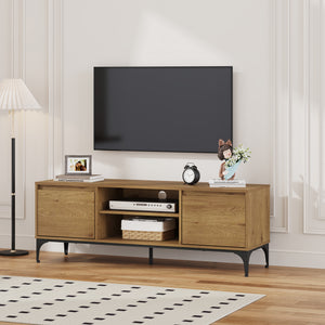 Mobile Porta TV Kistiandi a Vani Aperti e Chiusi con Ante 140 x 40 x 50 cm [en.casa]