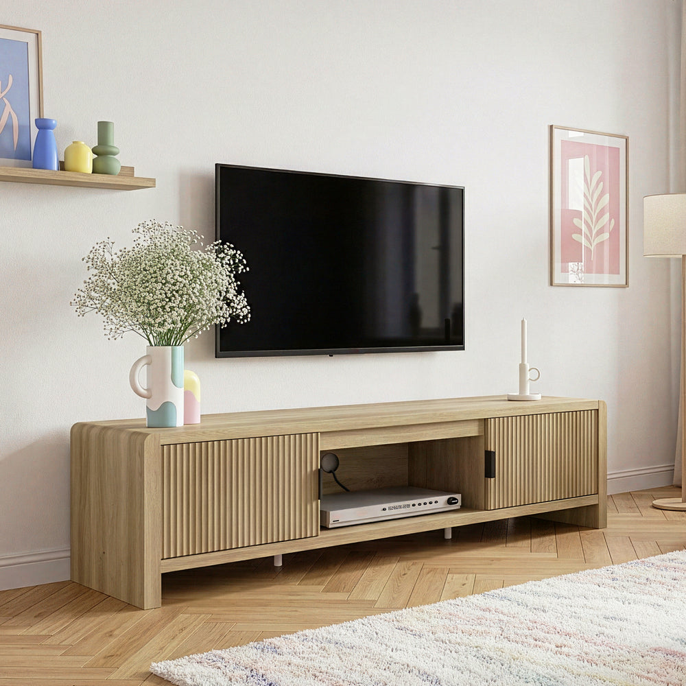 Mobile TV Lukkodso con 2 Ante e Vano Centrale Aperto 150x40x40 cm [en.casa] 