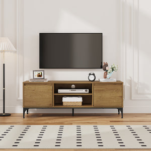 Mobile Porta TV Kistiandi a Vani Aperti e Chiusi con Ante 140 x 40 x 50 cm [en.casa]