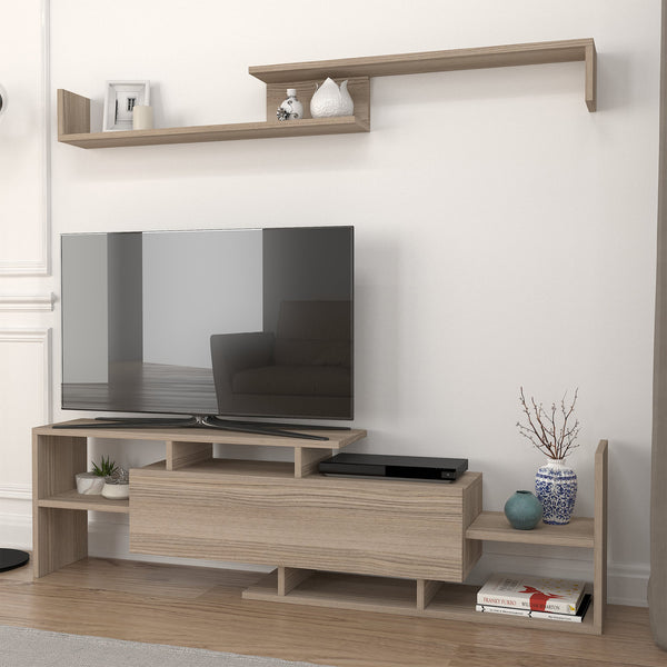 Set Liksefte di Mobile Porta TV e Mensola da Parete - [en.casa]