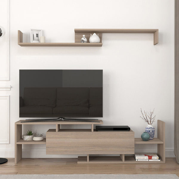 Set Liksefte di Mobile Porta TV e Mensola da Parete - [en.casa]