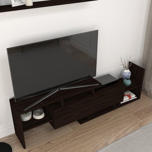 Mobile TV Liksefte con mensola da parete 154x28x42 cm [en.casa]