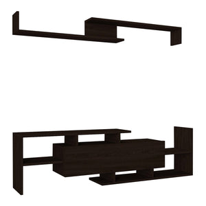 Mobile TV Liksefte con mensola da parete 154x28x42 cm [en.casa]