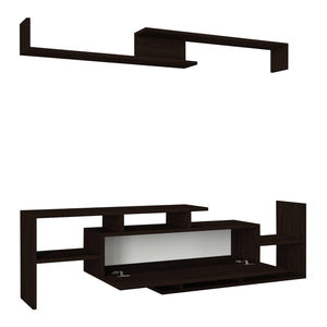 Mobile TV Liksefte con mensola da parete 154x28x42 cm [en.casa]