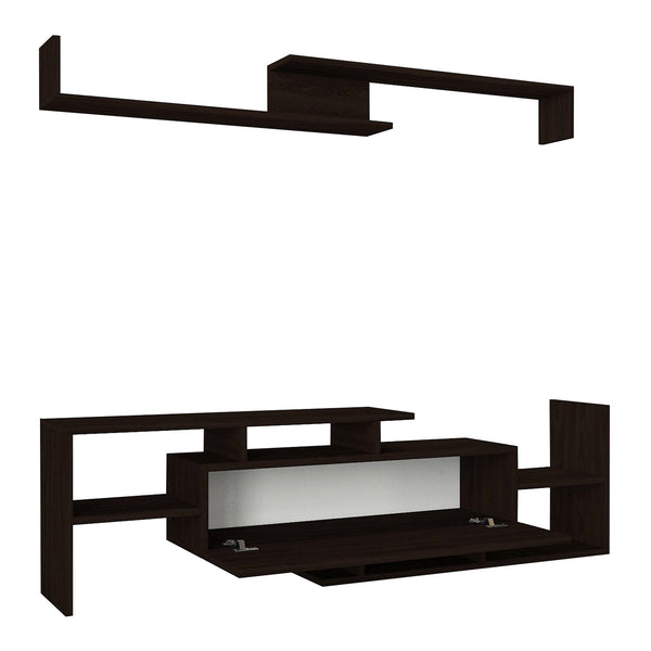 Mobile TV Liksefte con mensola da parete 154x28x42 cm [en.casa]