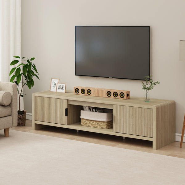 Mobile TV Lukkodso con 2 Ante e Vano Centrale Aperto 150x40x40 cm [en.casa] 