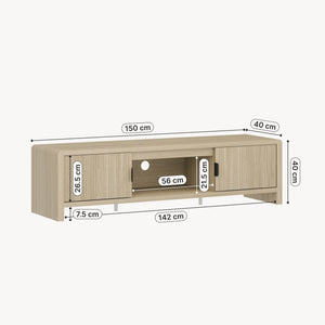 Mobile TV Lukkodso con 2 Ante e Vano Centrale Aperto 150x40x40 cm [en.casa] 