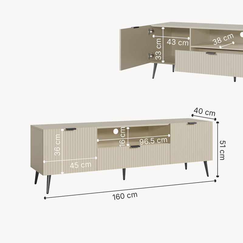 Schizzo in scala Mobile Porta TV Nand con Ante Decorative [en.casa]