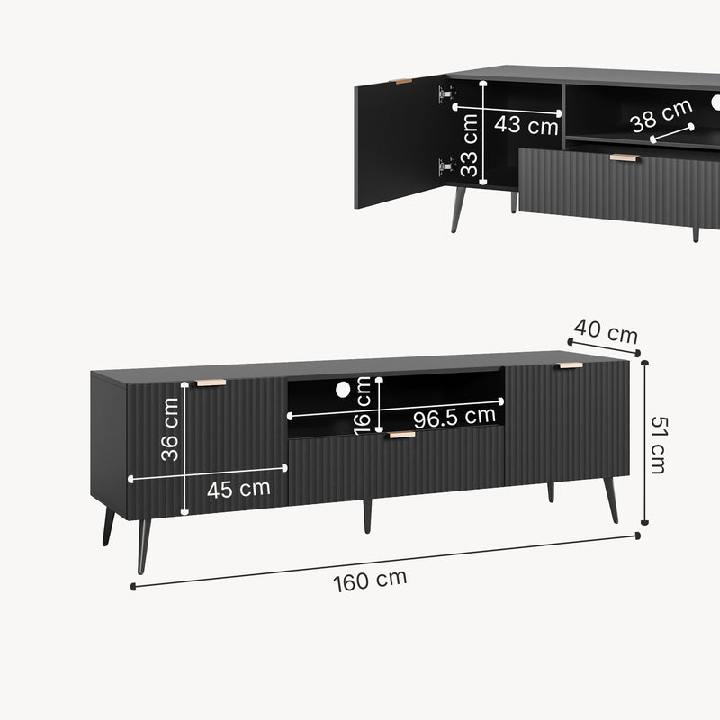 Schizzo in scala Mobile Porta TV Nand con Ante Decorative [en.casa]
