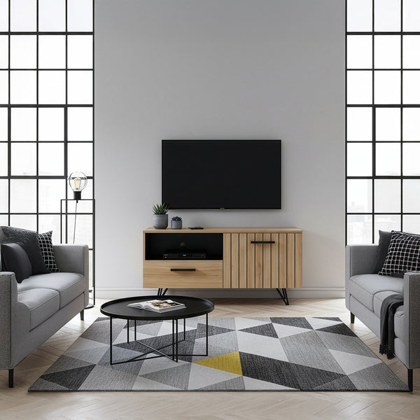 Mobile Porta TV Noppen ad Anta con Cassetto - Effetto Rovere - Varie Misure [en.casa]