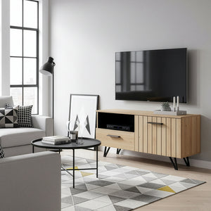 Mobile Porta TV Noppen ad Anta con Cassetto - Effetto Rovere - Varie Misure [en.casa]
