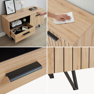 Mobile Porta TV Noppen ad Anta con Cassetto - Effetto Rovere - Varie Misure [en.casa]