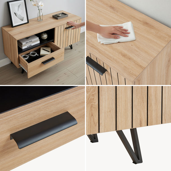 Mobile Porta TV Noppen ad Anta con Cassetto - Effetto Rovere - Varie Misure [en.casa]