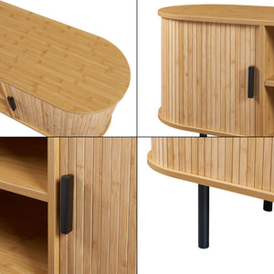 Mobile TV Tvedestrand con Ante Scorrevoli in Bambù [en.casa]