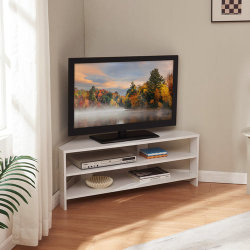 Mobile Porta TV Berg con 2 Ripiani Espositore Angolare 110 x 36 x 42 cm - [en.casa]