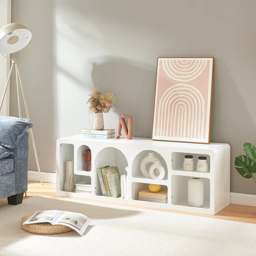 Tavolino TV Vågå 140x40x48 cm bianco [en.casa] - premiumXL