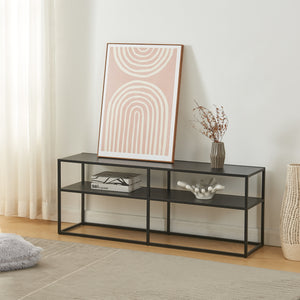 Tavolino TV Solund 120x30x46cm Nero [en.casa]