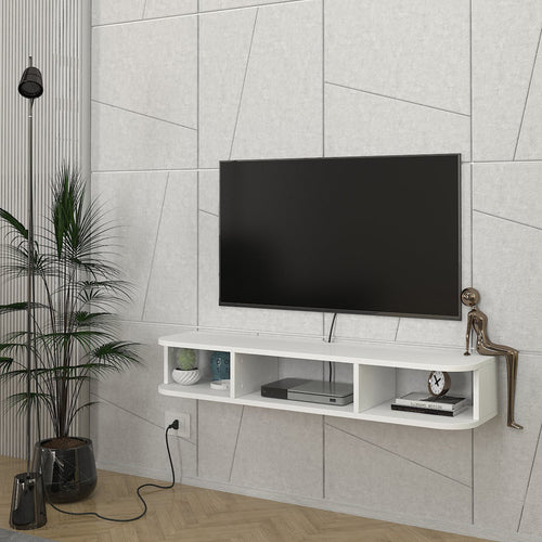 Mobile TV sospeso Oundsvas 120x30x19 cm bianco [en.casa] - premiumXL