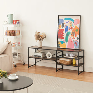 Tavolino TV Västiarharg 120x30x46 cm nero/effetto noce [en.casa] - premiumXL