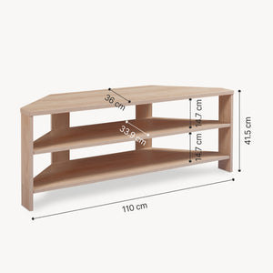 Mobile Porta TV Berg con 2 Ripiani Espositore Angolare 110 x 36 x 42 cm - [en.casa]