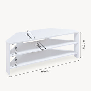 Mobile Porta TV Berg con 2 Ripiani Espositore Angolare 110 x 36 x 42 cm - [en.casa]