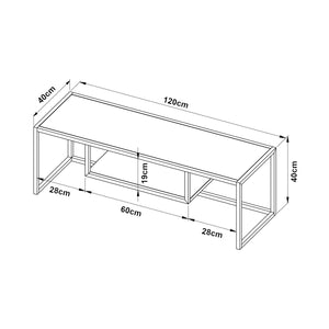 Tavolino TV Isokyrö Metallo 120x40x40 cm [en.casa]