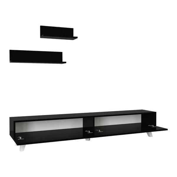 Set tavolo TV Saarijärvi con 2 ripiani in diversi colori [en.casa]