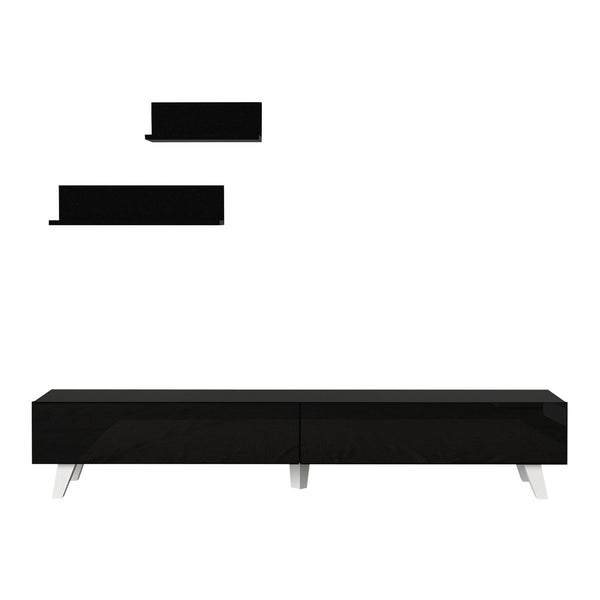 Set tavolo TV Saarijärvi con 2 ripiani in diversi colori [en.casa]