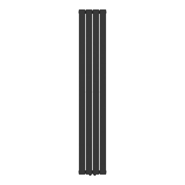 Termosifone Nore ad Acqua Calda Pannello Doppio con Elementi Piatti 180 x 30 cm Nero [neu.haus] 