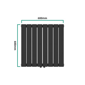 Termosifone Nore ad Acqua Calda Pannello Singolo con Elementi Piatti 60 x 60 cm - Nero [neu.haus] 