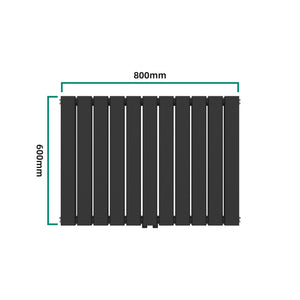 Termosifone Nore ad Acqua Calda Pannello Doppio con Elementi Piatti 60 x 80 cm Nero [neu.haus] 