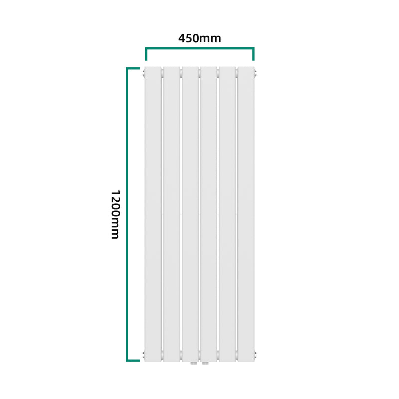 Schizzo in scala Termosifone Nore ad Acqua Calda Pannello Doppio con Elementi Piatti 120 x 45 cm Bianco [neu.haus] 