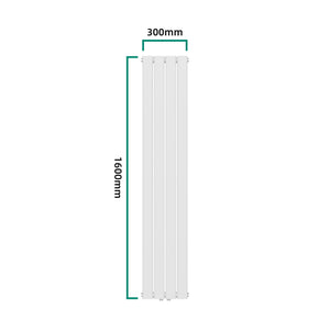 Termosifone Nore ad Acqua Calda Pannello Doppio con Elementi Piatti 160 x 30 cm Bianco [neu.haus] 